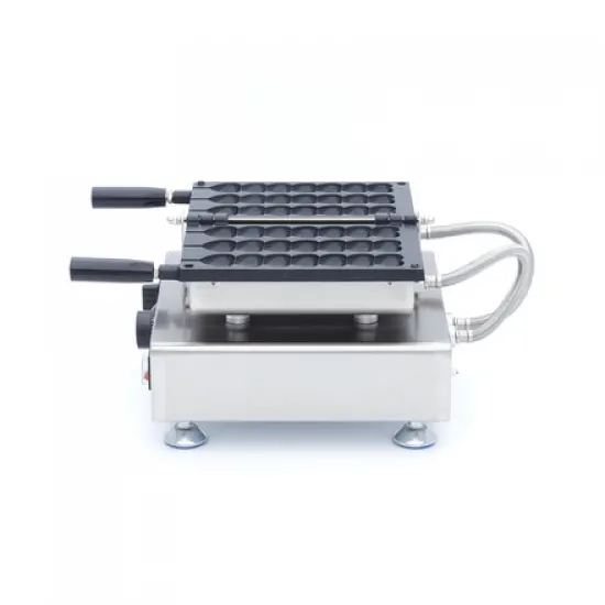 Lollipop Type Waffle Maker / Hearts Emoji - 3 pieces, thermostat 50°C to 300°C, temperature indicator