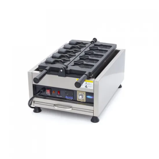 Digital Waffle Maker Fish - Taiyaki - 5 pieces, thermostat 50°C to 300°C, timer with alarm, temperature indicator