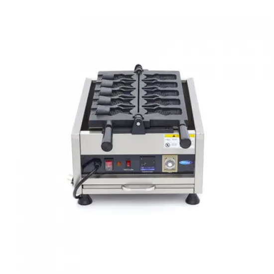 Digital Waffle Maker Fish - Taiyaki - 5 pieces, thermostat 50°C to 300°C, timer with alarm, temperature indicator