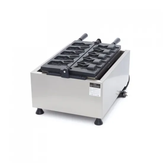 Digital Waffle Maker Fish - Taiyaki - 5 pieces, thermostat 50°C to 300°C, timer with alarm, temperature indicator
