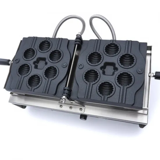 Waffle Maker Cakes - 6 pieces, thermostat 50°C to 300°C, timer with alarm, temperature indicator