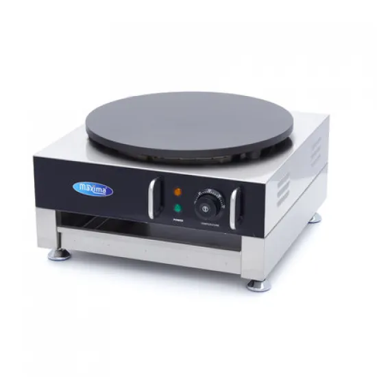 Single crepe maker, electric, with temperature indicator, thermostat from 0°C to 300°C