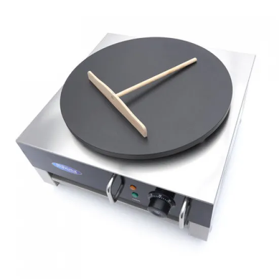 Single crepe maker, electric, with temperature indicator, thermostat from 0°C to 300°C