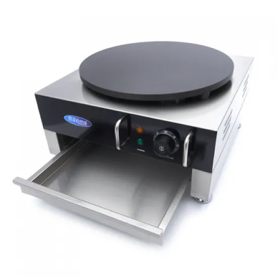 Single crepe maker, electric, with temperature indicator, thermostat from 0°C to 300°C