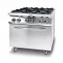 Professional gas stove with 4 burners and convection electric oven GN 1/1