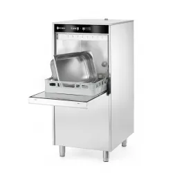 Dishwasher for large utensils - detergent dosing system and drain pump