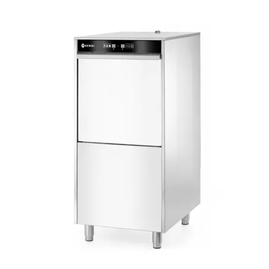 Dishwasher for large utensils - detergent dosing system and drain pump