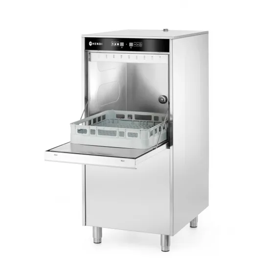 Dishwasher for large utensils - detergent dosing system and drain pump