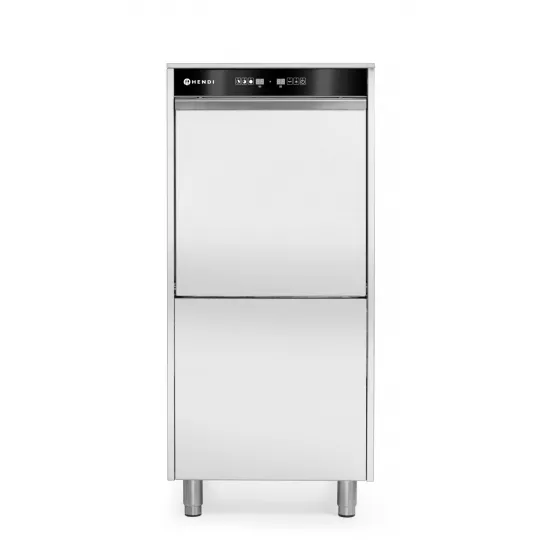 Dishwasher for large utensils - detergent dosing system and drain pump