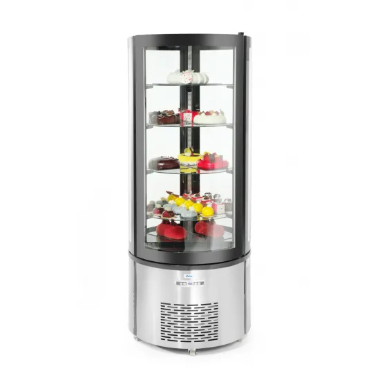 Round Cake Display Case with 4 Shelves - 360L, from 0°C to +6°C