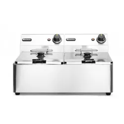 Deep Fryer, Electric 2 x 6 L, Adjustable Thermostat and Overload Protection