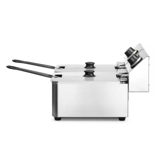 Deep Fryer, Electric 2 x 6 L, Adjustable Thermostat and Overload Protection