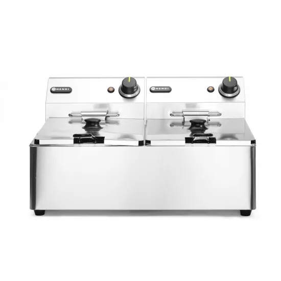 Deep Fryer, Electric 2 x 6 L, Adjustable Thermostat and Overload Protection