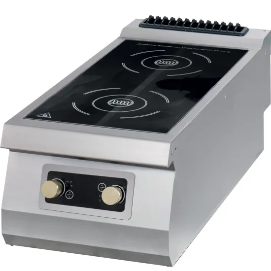 Induction hob with 2 zones, 50 - 300 °C, with overheating safety switch