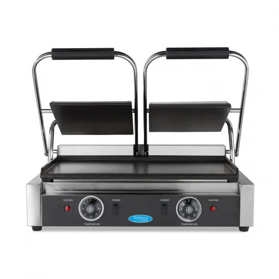 Contact grill - smooth plates 2x22cm - adjustable thermostat