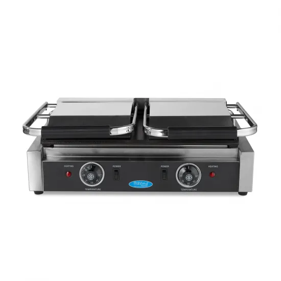 Contact grill - smooth plates 2x22cm - adjustable thermostat