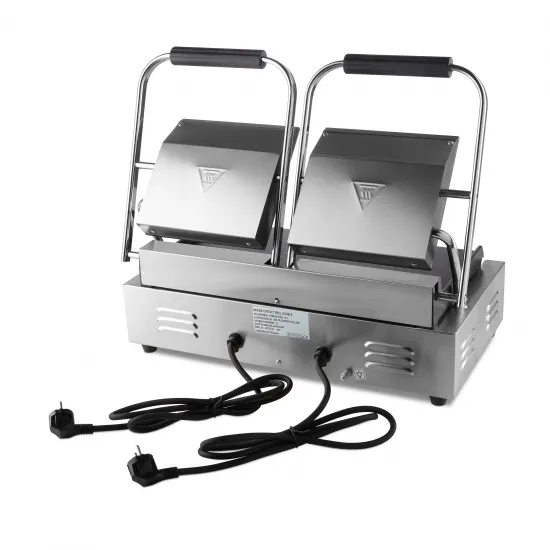 Contact grill - smooth plates 2x22cm - adjustable thermostat