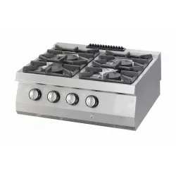 Gas hob with 4 chrome-plated burners - 80x70 cm - 4 x 6.0 kW