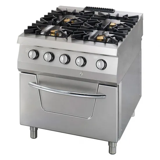 Cooking stove with 4 gas burners and gas oven, Series 90