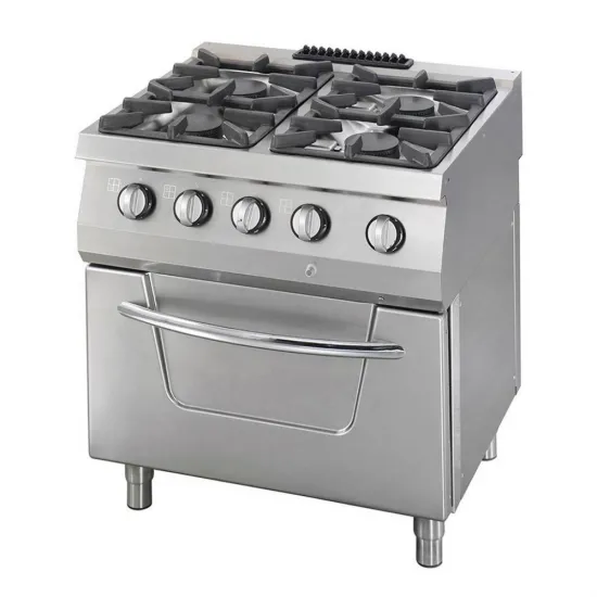 Professional gas stove with 4 burners and oven from series 700