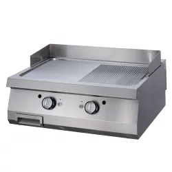 Electric grill - smooth-ribbed chrome plate, two independent zones, 800x900 mm. Series 900