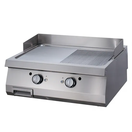 Electric grill - smooth-ribbed chrome plate, two independent zones, 800x900 mm. Series 900