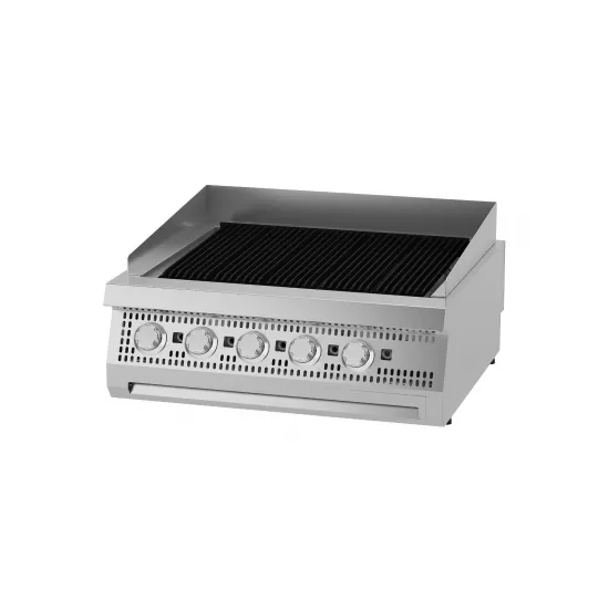 Grill on gas with 5 zones, 