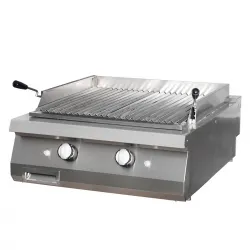 Grill with volcanic stones, two zones, gas, piezo ignition. Line 90