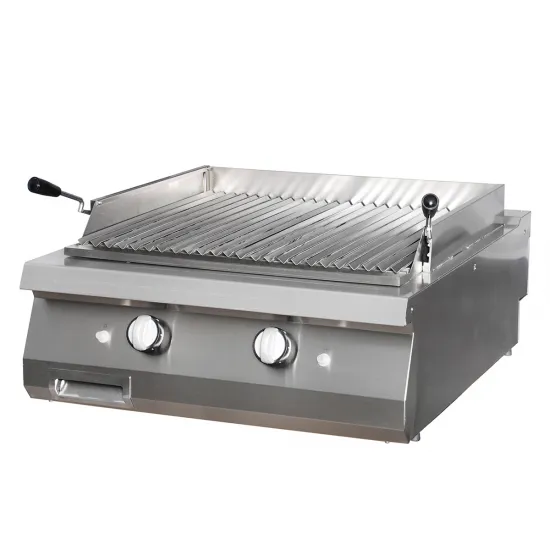 Grill with volcanic stones, two zones, gas, piezo ignition. Line 90