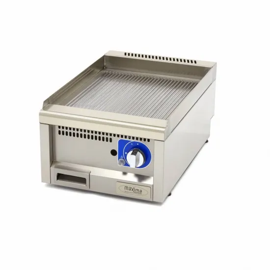 Professional ribbed grill, gas, 40x60 cm, piezo ignition.
