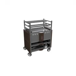 Grill Robata on two levels, closed base - brown