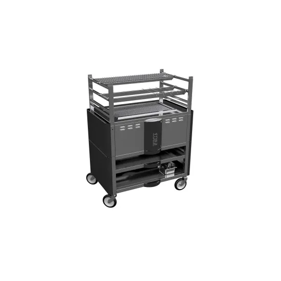 Grill Robata on two levels, closed base - black color