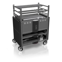 Grill Robata on two levels, closed base - black