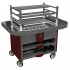 Grill Robata on two levels, closed base - red