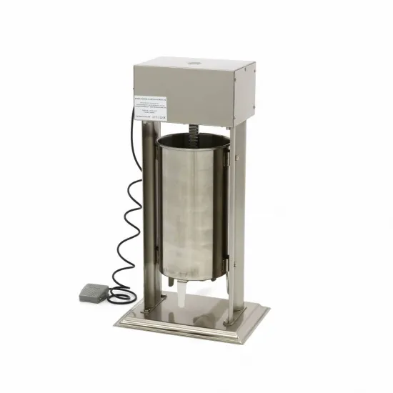 Automatic Sausage Filler, 15L - Vertical - Stainless Steel - Includes Foot Pedal and Attachments