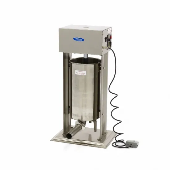 Automatic Sausage Filler, 15L - Vertical - Stainless Steel - Includes Foot Pedal and Attachments