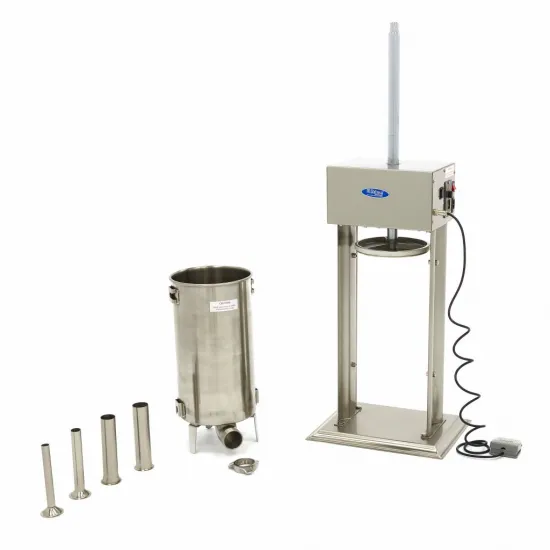 Automatic Sausage Filler, 15L - Vertical - Stainless Steel - Includes Foot Pedal and Attachments