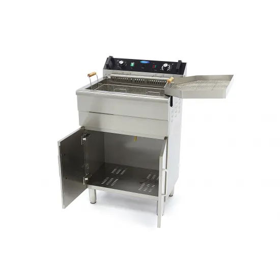 Electric Three-Phase Fryer 30 Liters - with Taps and Cabinet