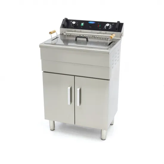 Electric Three-Phase Fryer 30 Liters - with Taps and Cabinet