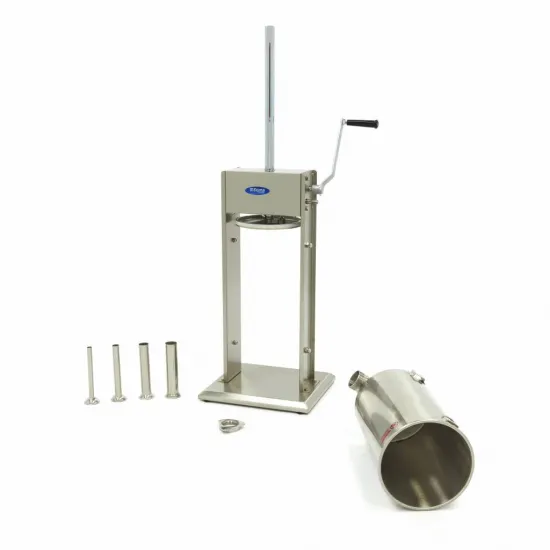 Sausage Filler Machine 15L - Vertical - Stainless Steel - Includes 4 Attachments