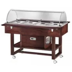 Refrigerated Display Case for Salads with Wood Motif for 4GN 1/1