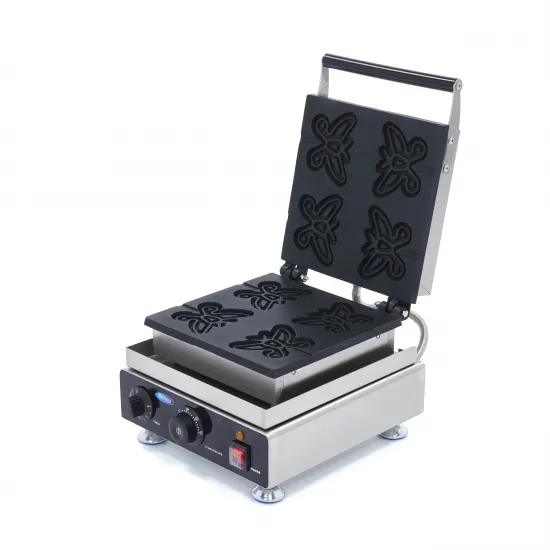 Waffle Maker Butterfly on a Stick - 4 pieces, non-stick coating, thermostat, temperature indicator